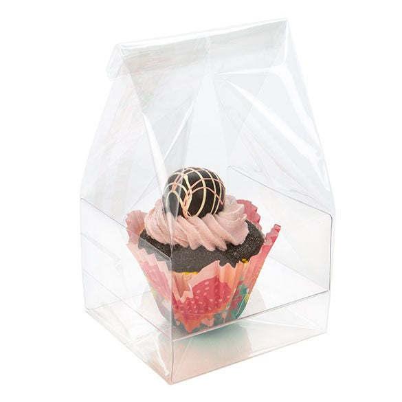 Cupcake-Beutel mit Einsatz für 1 Cupcake 10.2x10.2x22.9cm Transparent (100 Stück) [CBG4XL]