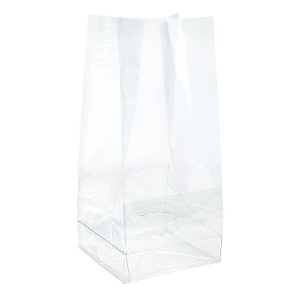 Cupcake-Beutel mit Einsatz für 1 Cupcake 10.2x10.2x22.9cm Transparent (100 Stück) [CBG4XL]