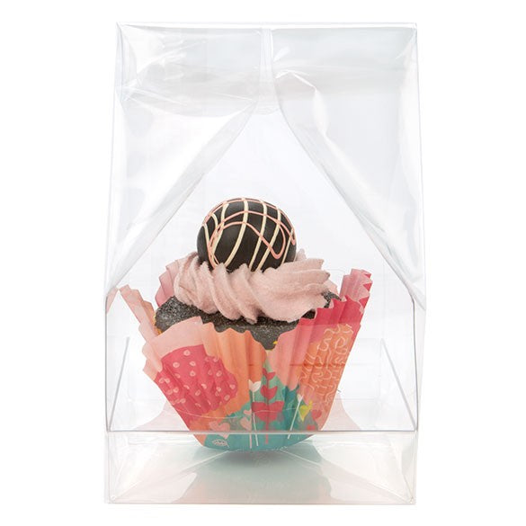 Cupcake-Beutel mit Einsatz für 1 Cupcake 10.2x10.2x22.9cm Transparent (100 Stück) [CBG4XL]