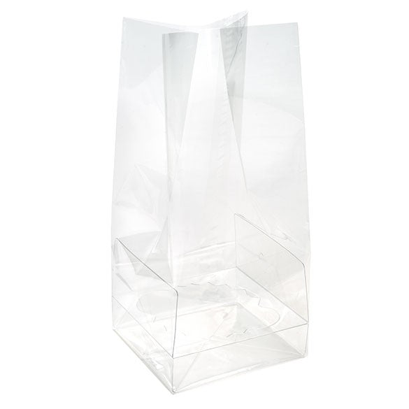 Cupcake-Beutel mit Einsatz für 2 Mini-Cupcakes 12.7x5.7x12.7cm Transparent (100 Stück) [CBG9]