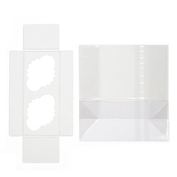 Cupcake-Beutel mit Einsatz für 2 Mini-Cupcakes 12.7x5.7x12.7cm Transparent (100 Stück) [CBG9]