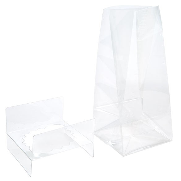 Cupcake-Beutel mit Einsatz für 2 Mini-Cupcakes 12.7x5.7x12.7cm Transparent (100 Stück) [CBG9]