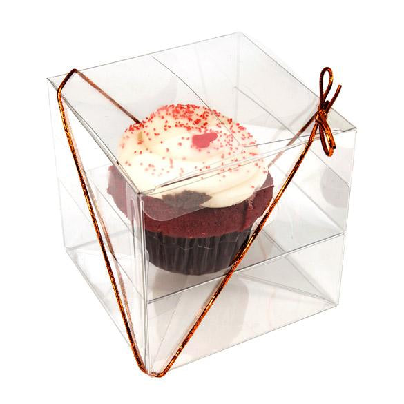 Cupcake-Boxen für 1 Cupcake 10.2x10.2x10.2cm Transparent (100 Stück) [CBS56]