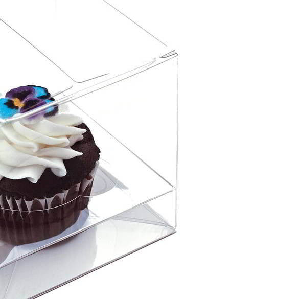 Cupcake-Boxen für 1 Cupcake 10.2x10.2x10.2cm Transparent (100 Stück) [CBS56]