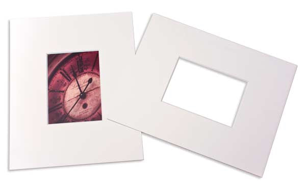 Fertig-Passepartouts 11.4x16.5cm Fenster - Weiß doppelte Dicke - 27.9x35.6cm Außenrahmen (25 Stück) [MS31003]