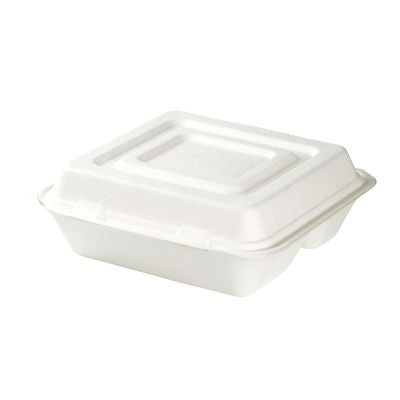 Menü-Eimer mit Deckel Zuckerrohr 3-Plätze 23,5x23,5x8 cm (250 Stück) [GB-DFC01338]