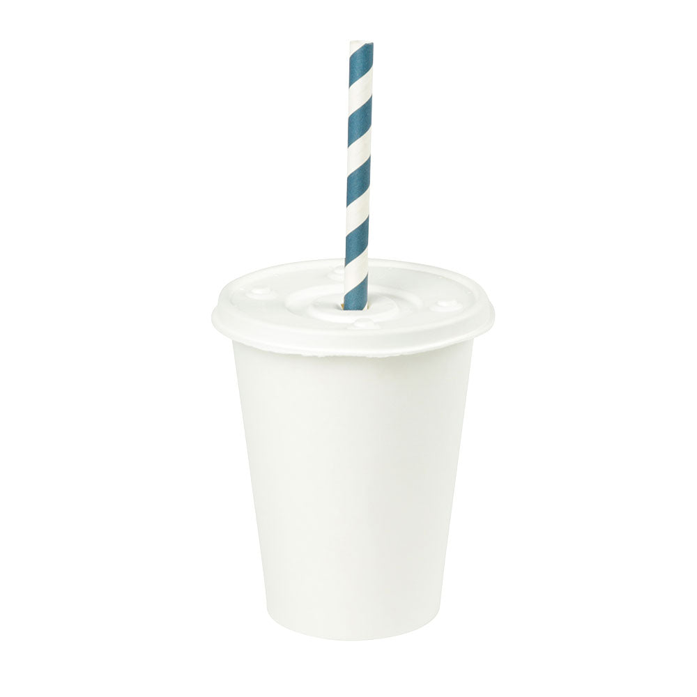 Flachdeckel Papier Ø 90 mm Weiß Strohhalm Kreuz (1000 Stück) [GB-DHD04500]