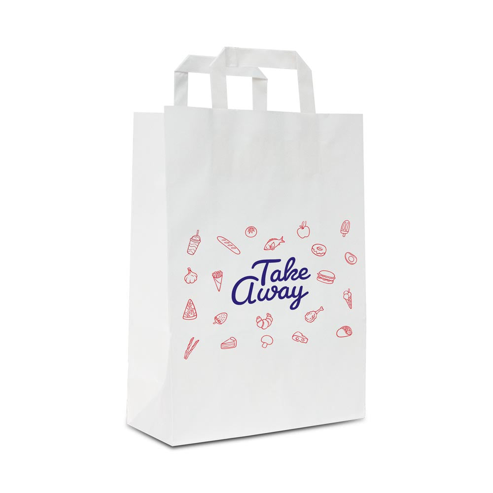 Take-away bags 22+10x31cm White (250 pcs)