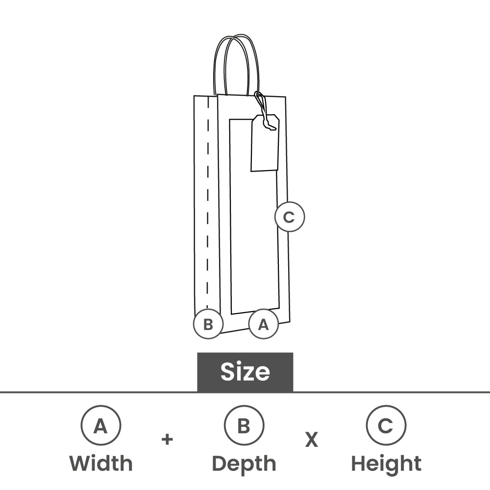 Geschenk-Tragetaschen mit Fenster und Anhänger 12+10x35cm Kraft (100 Stück) [FP-DPT121]