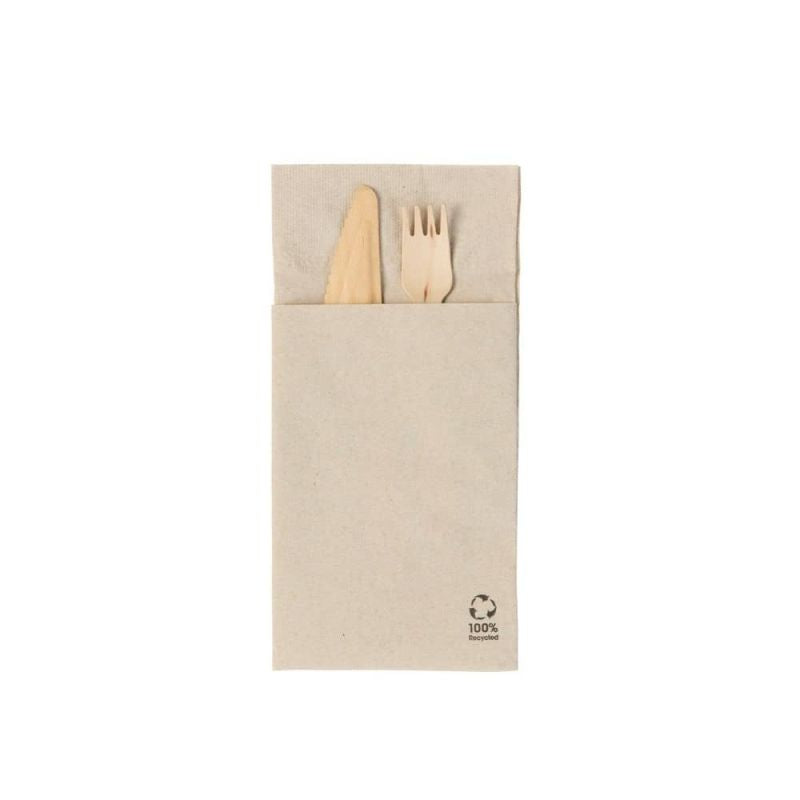 Besteckservietten Papier Braun 10 x 19,5 cm, 2-lagig (1000 Stück) [GB-DSE02803]