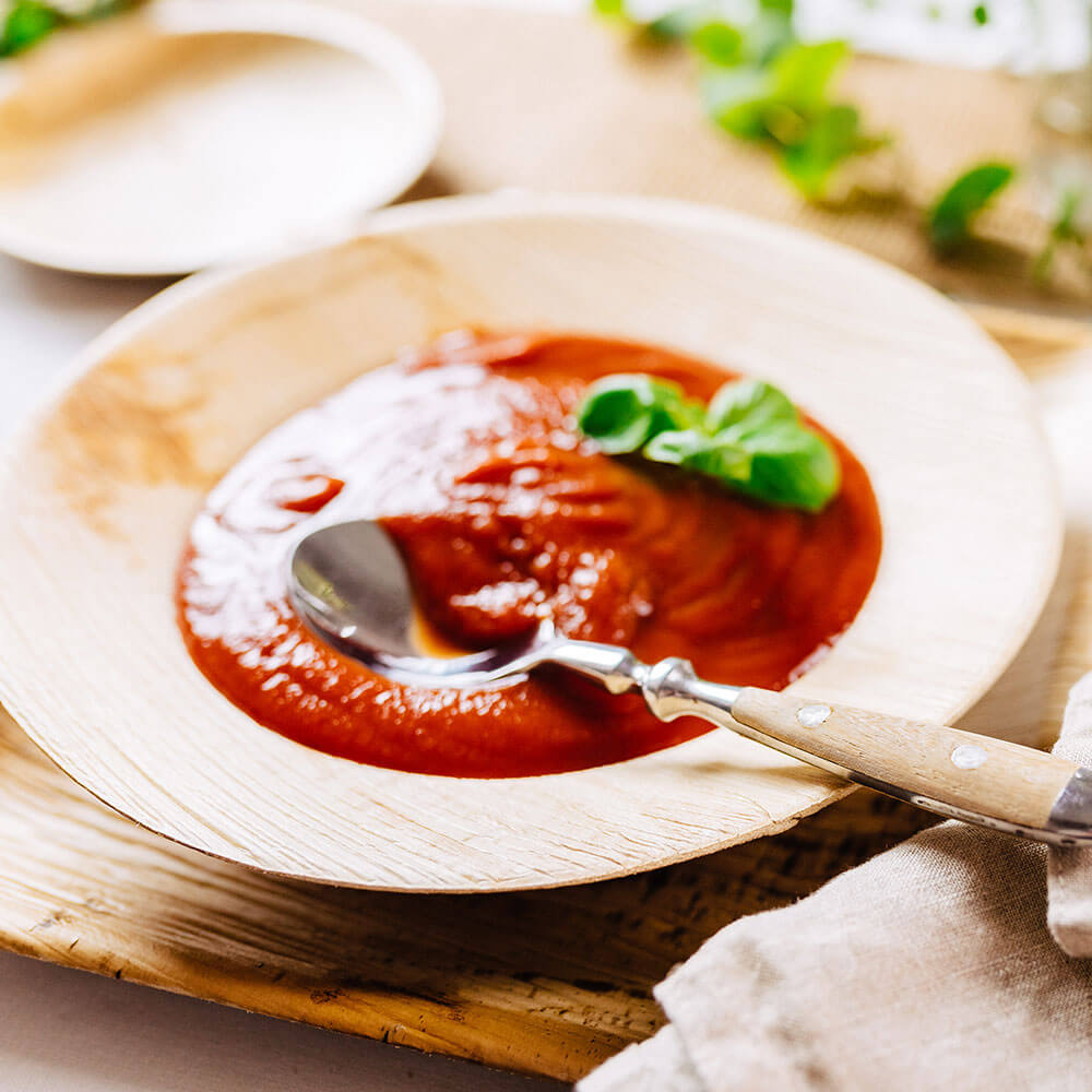 Runder Teller Palmblatt, Ø 23 cm, tief (200 Stück) [GB-DTW05301]