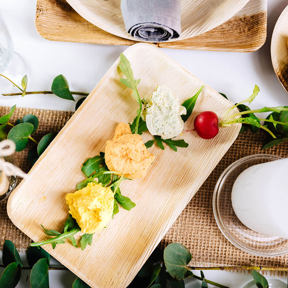 Rechteckiger Teller Palmblatt 25x15cm (200 Stück) [GB-DTW05320]