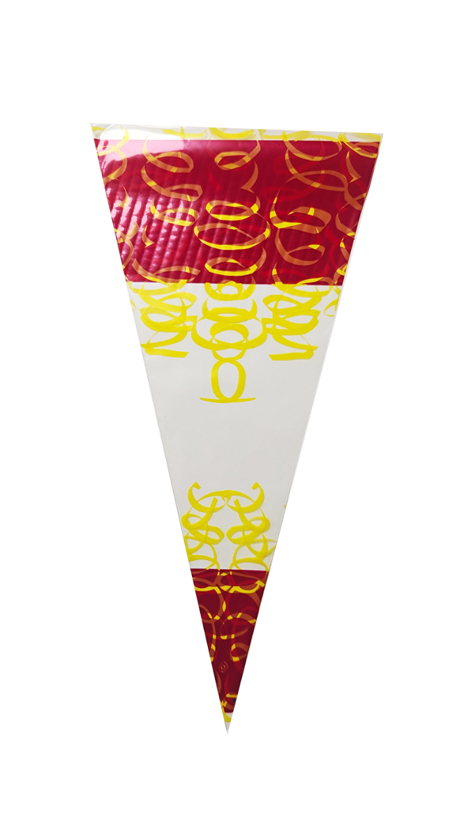 Conical bag 18x37cm 0.5 pounds red/yellow (250 pcs)