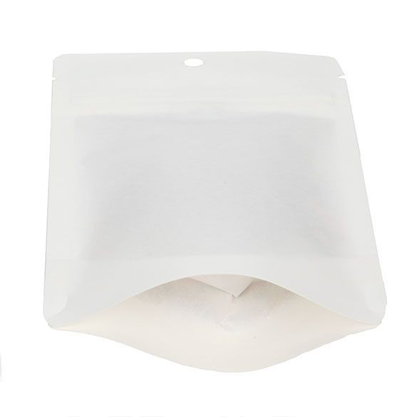 Öko Standbodenbeutel Kraft/Bioplastik Weiß 57 Gramm | 10.2x6x15.2cm (100 Stück) [ZBGEK2W]