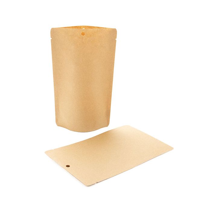 Öko Standbodenbeutel Kraft 113 Gramm | 13x7.9x20.6cm (100 Stück) [SUPEK3]