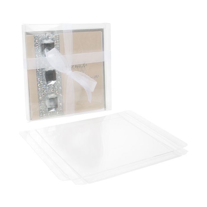 Plastic Gift Boxes 15.6x1.6x15.4cm Crystal Clear