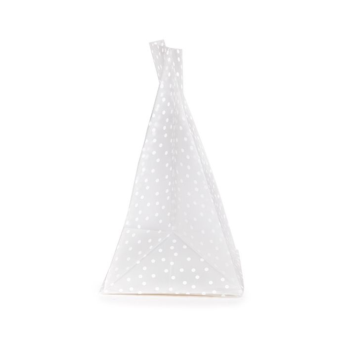 Blockbodenbeutel mit Polka Dots 10,2x10,2x17,8 cm mit Bodenblatt (100 Stück) [FFGPB9D]