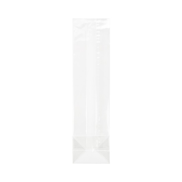 Blockbodenbeutel 6.4x5.1x24.8cm Transparent (100 Stück) [FG12]