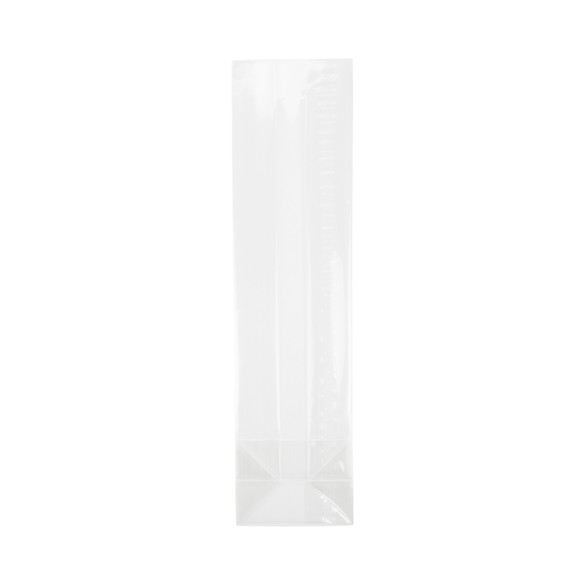 Blockbodenbeutel 6.7x4.8x26cm Transparent (100 Stück) [FG13]