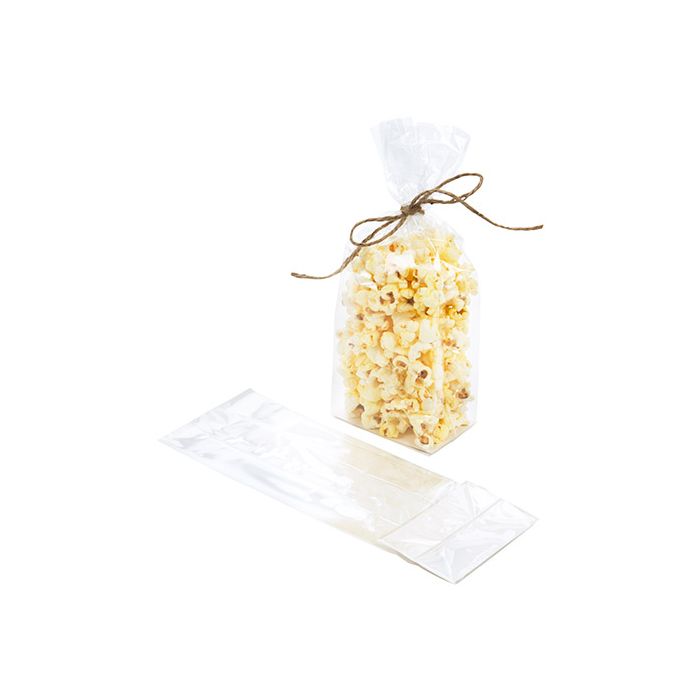 Block Bottom Bags Super Clear 8.9x5.7x24.8cm with paper insert