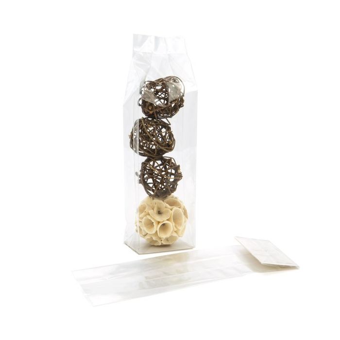 Blockbodenbeutel 7x5.1x25.4cm Transparent mit Bodenblatt (100 Stück) [FGPBH17]