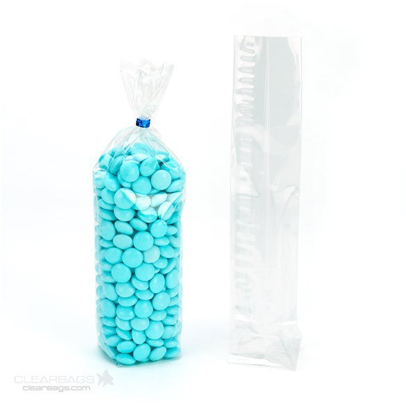 Blockbodenbeutel 4.4x4.4x21.6cm Transparent (100 Stück) [FGCC10]