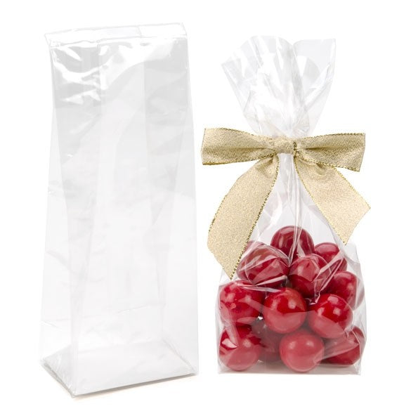 Blockbodenbeutel 7.6x5.1x20.3cm Transparent mit Bodenblatt (100 Stück) [FGPBH20]