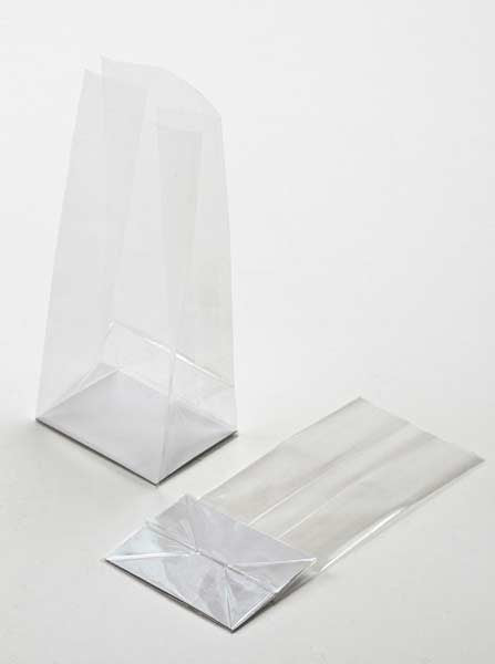 Blockbodenbeutel 12.5x7x30cm Transparent (100 Stück) [FGPB1]