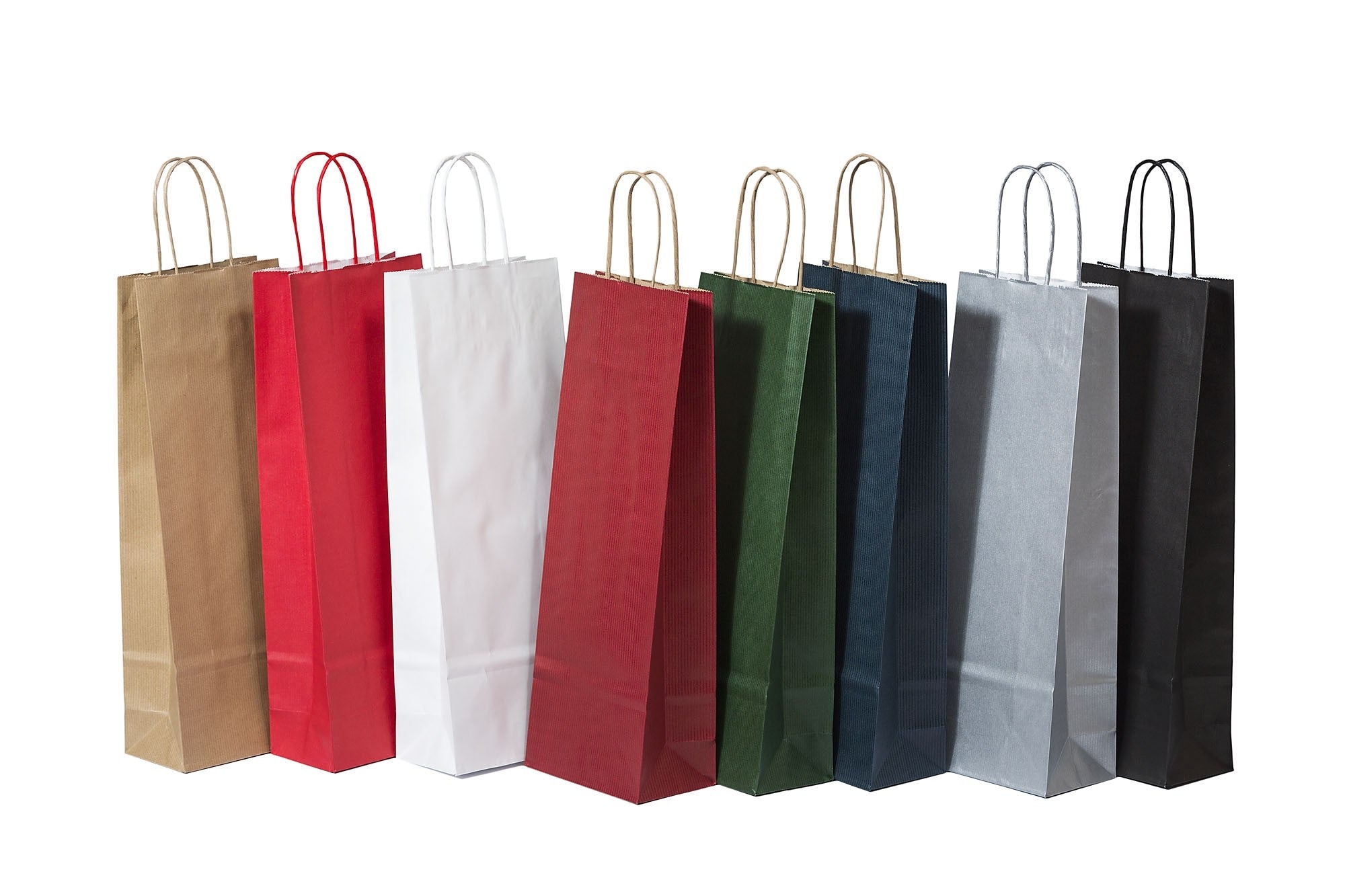 Papiertragetaschen für Flaschen 14x8x39cm Braun (50 Stück) [PAWF1439BR]