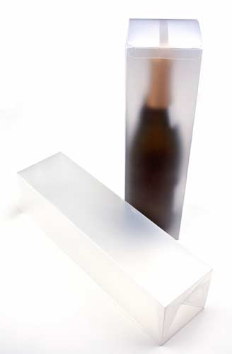 Klarsichtschachteln für Flaschen Gefrostet 8x8x31cm (25 Stück) [PLBF176]