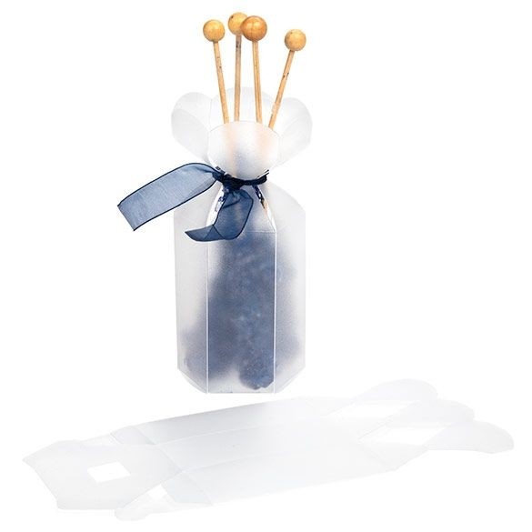 Gefrostete Schachteln mit Blumenspitze  4.9x4.9x7.6cm (25 Stück) [FS354F]