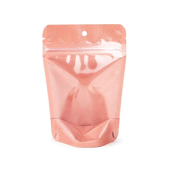 Standbodenbeutel 10.2x6x15.2 cm Rose Gold Glitter (100 Stück) [ZBG2GLRG]