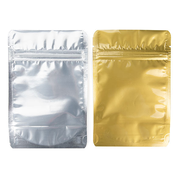 Standbodenbeutel Transparent/Gold 10.2x6x15.2cm | 57 Gramm (100 Stück) [ZBGG2]