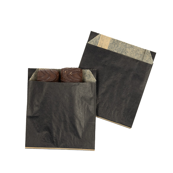 Fettabweisende Beutel Schwarz 10,2x2,9x11,4cm (100 Stück) [GPB2B]