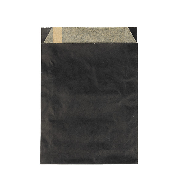 Fettabweisende Beutel Schwarz 12,1x2,9x17,1cm (100 Stück) [GPB3B]