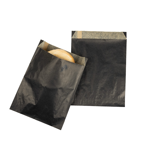 Fettabweisende Beutel Schwarz 14x2,9x19,1cm (100 Stück) [GPB4B]