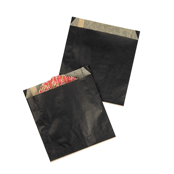 Fettabweisende Beutel Schwarz 15,2x2,9x16,5cm (100 Stück) [GPB5B]