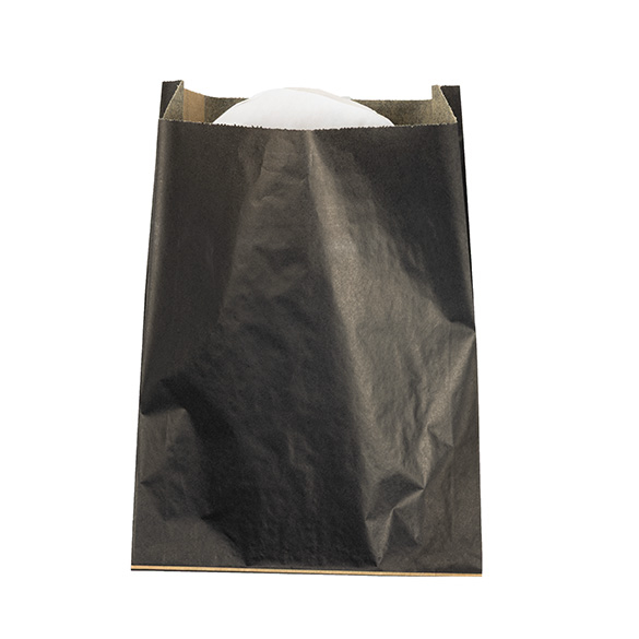 Fettabweisende Beutel Schwarz 17,1x2,7x22,9cm (100 Stück) [GPB6B]