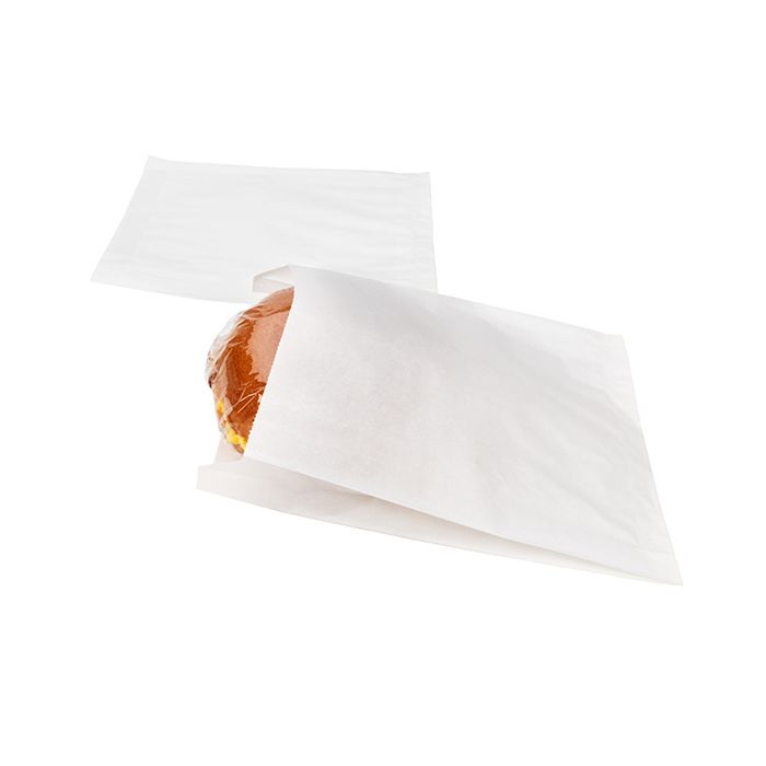 Papier Klappenbeutel Weiß 17.1x2.9x22.9cm (100 Stück) [GPB6W]