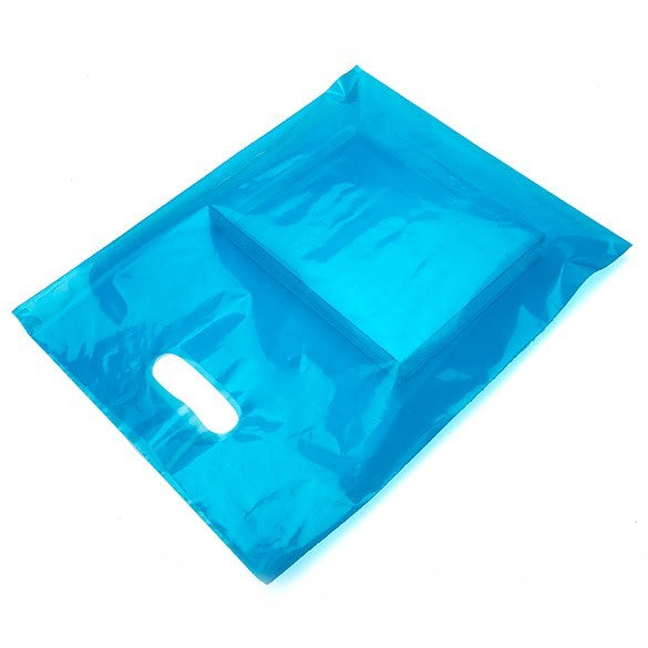 Polytragetaschen Blau 30.5x38.1cm PE 60 Mikron (100 Stück) [H1215BL1]