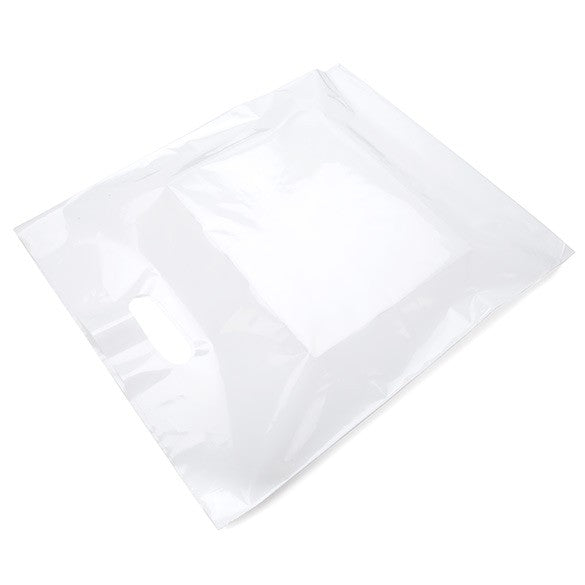 Polytragetaschen Weiß 38.1x45.7cm 60 Mikron LDPE (100 Stück) [H1518WT1]