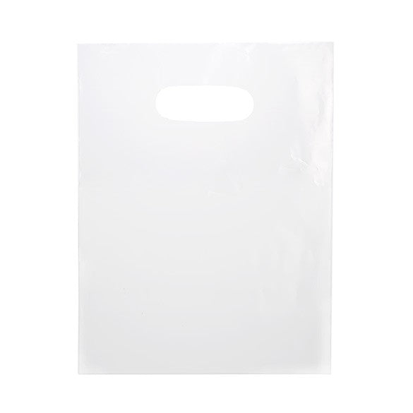 Polytragetaschen Frostweiß 22.9x30.5cm 60 Mikron LDPE (100 Stück) [H912FT1]