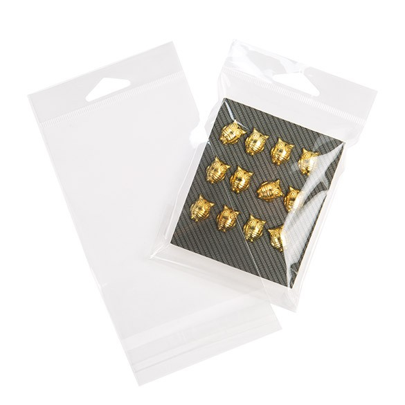 Headerbeutel Transparent 9.7x14.2cm Wiederverschließbar (100 Stück) [HB3X5XL]