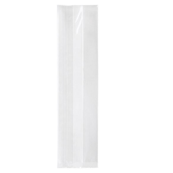 Plastikbeutel 6.4x5.1x24.8cm mit Seitenfalten schwere Qualität (100 Stück) [HDGB7]