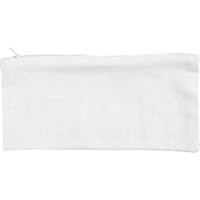Cotton Pencil Case, size 11x23 cm,  210 g/m2, white, 1pc