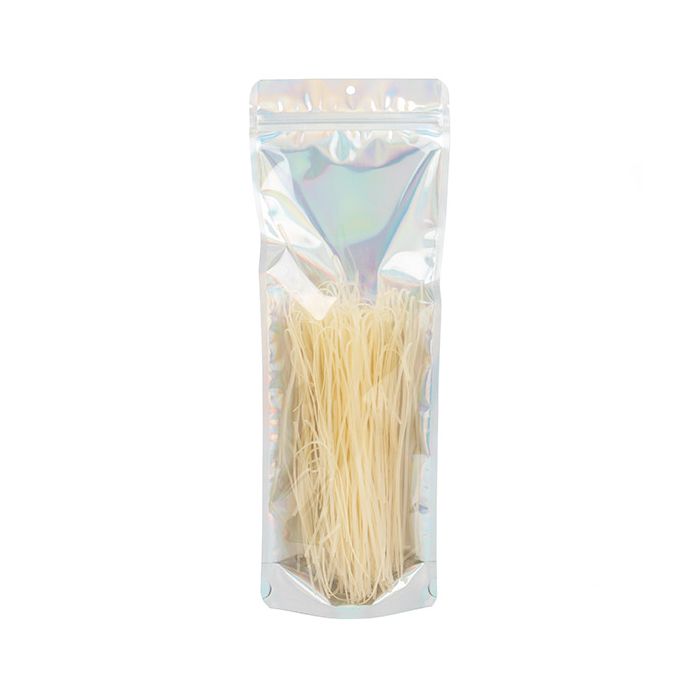 Standbodenbeutel Transparent/Irisierend 14x6x38.1cm mit Aufhängeloch (25 Stück) [ZBGH2NC]