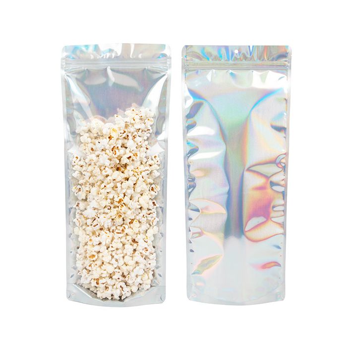 Stand Up Pouches Transparent/Iridescent/Holographic 17,8x6x43,2cm With Hanghole