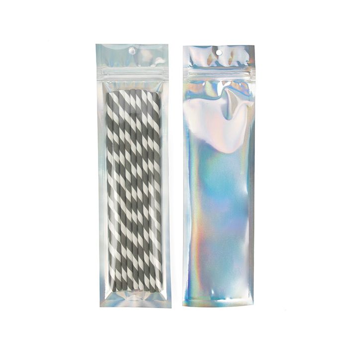 Druckverschlussbeutell Transparent/Holografisch 6,4x22,9 cm (100 Stück) [HZBB1CH]