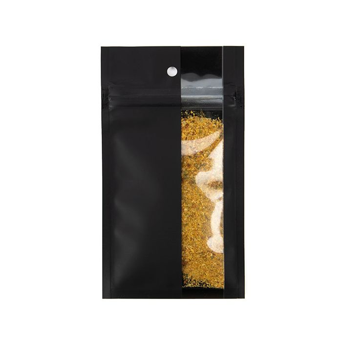 Grip Seal Bags Matte Black W/Vertical Window 7,6x11,4 cm