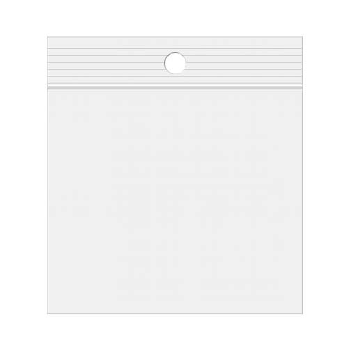 Grip Seal Bags with Hang hole 5x5cm Crystal Clear PP 100 micron